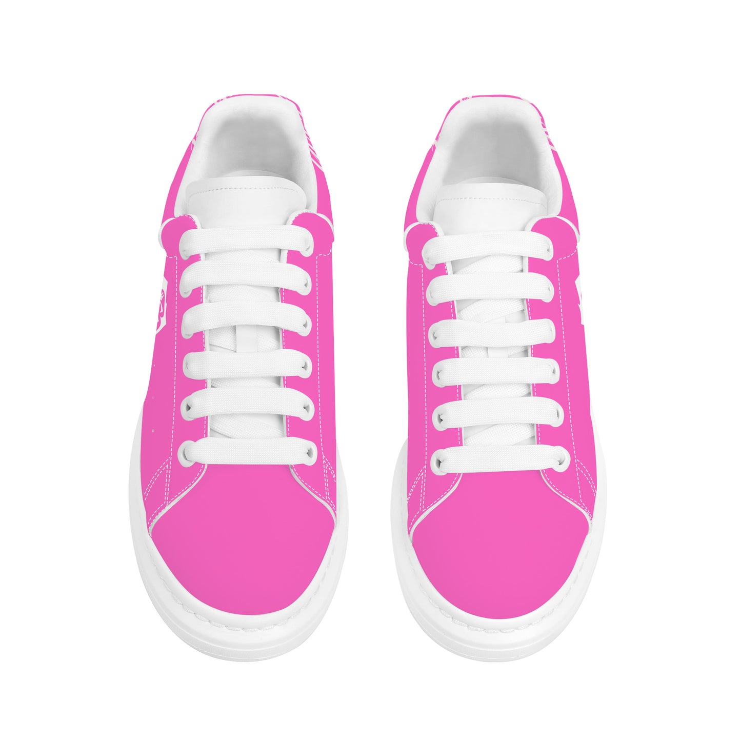 Gorgani D69 Heighten Low Top Shoes - White and  pink
