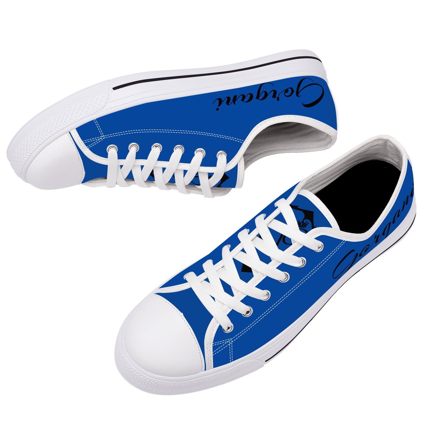 Gorgani Low-Top Canvas Shoes - White n blue