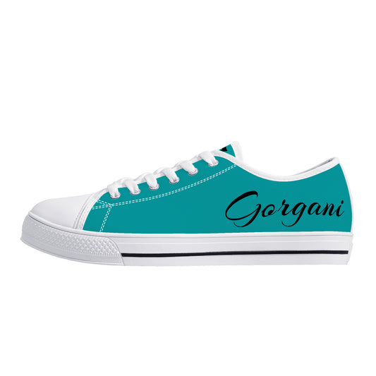 Gorgani  Low-Top Canvas Shoes  - White Aqua