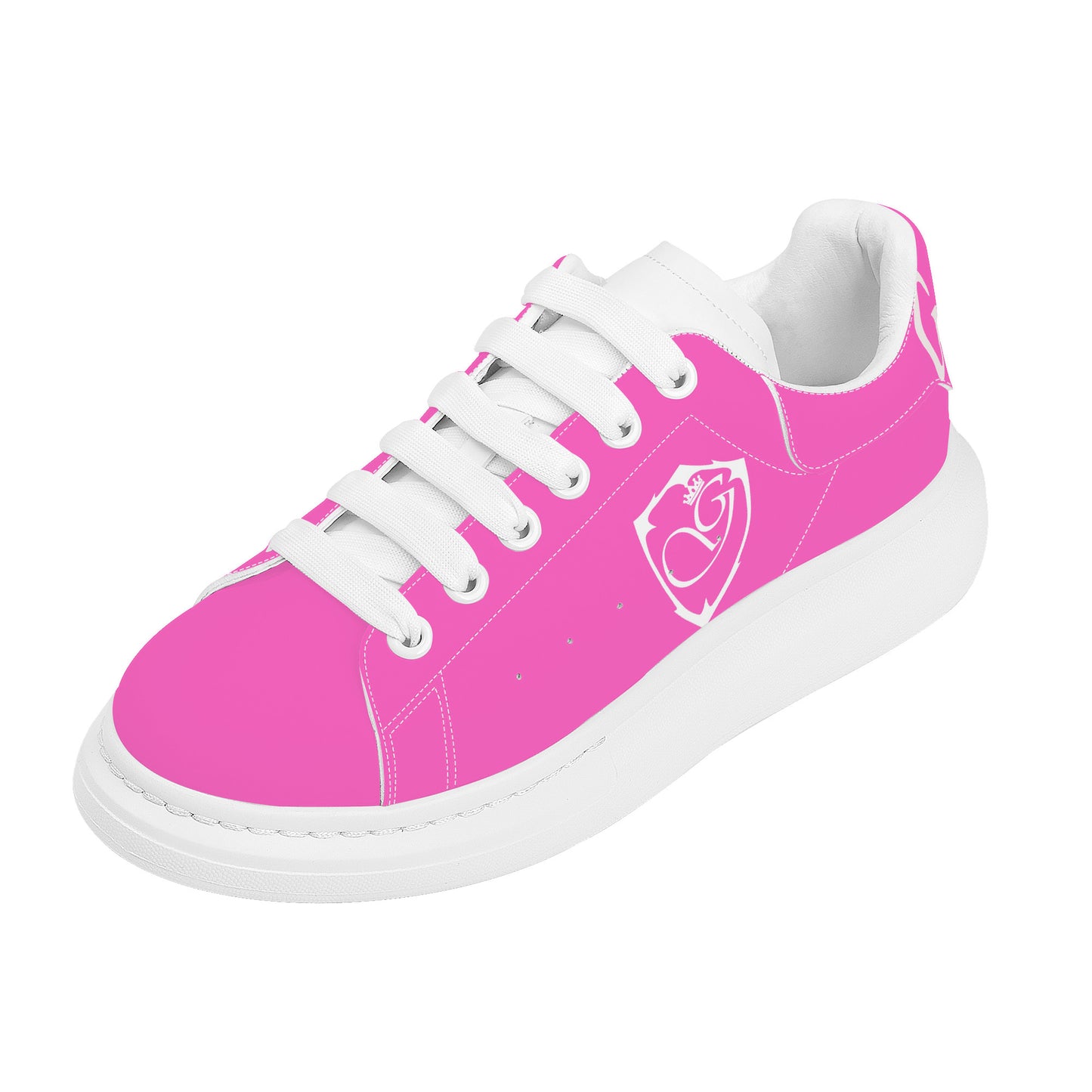 Gorgani D69 Heighten Low Top Shoes - White and  pink